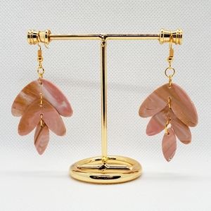 Handmade Pink and Gold Earrings